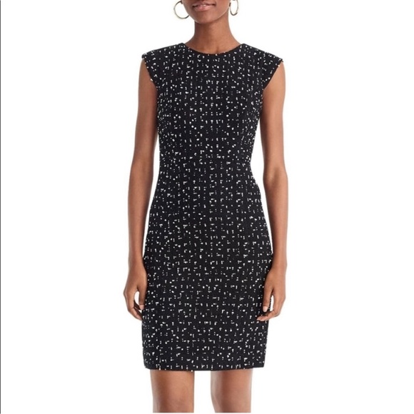 J. Crew 365 Tweed Cap Sleeve Fitted Sheath Dress Textured Fully Lined - Size 4 - Picture 1 of 16